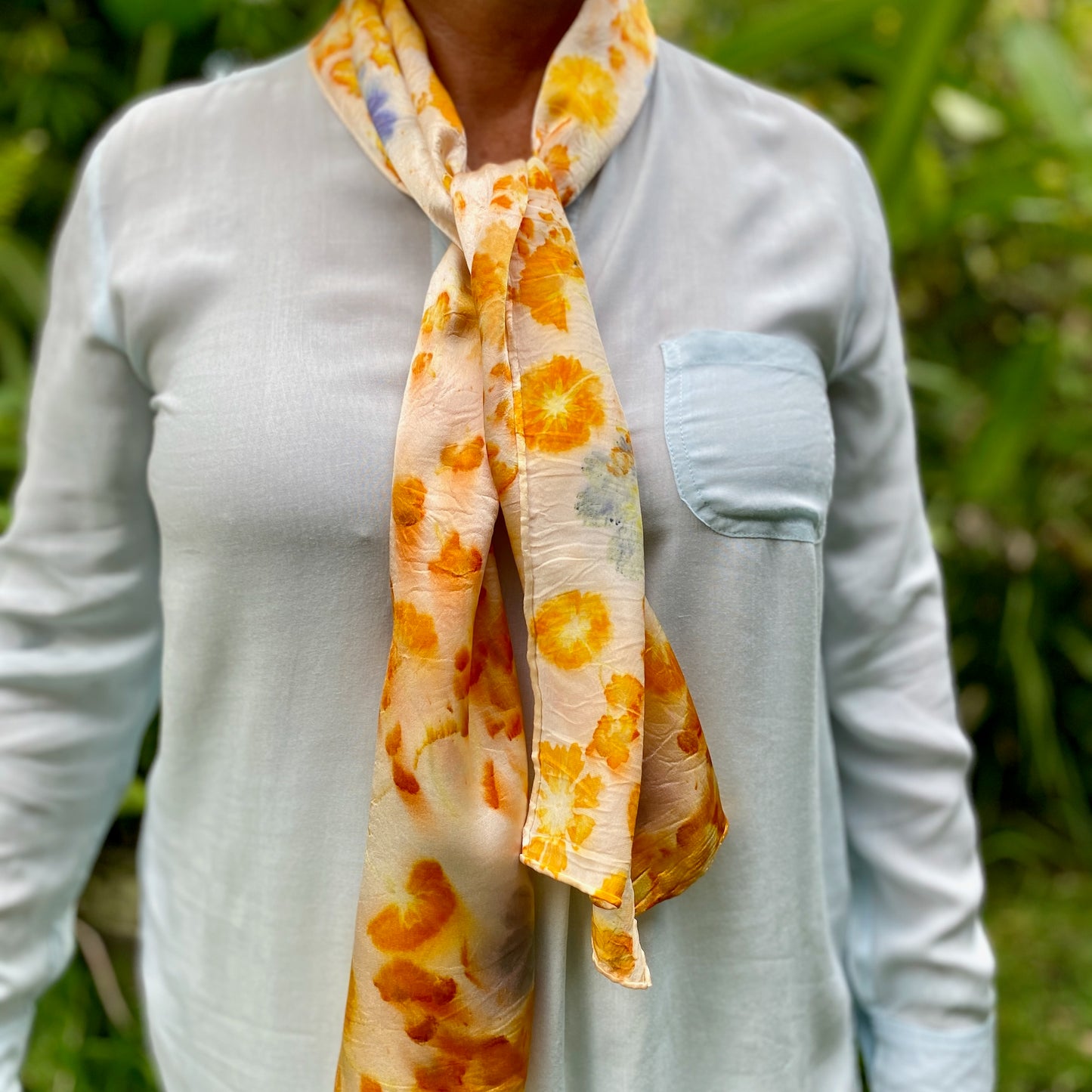 Luxury Silk Satin Scarf for Eco-Printing