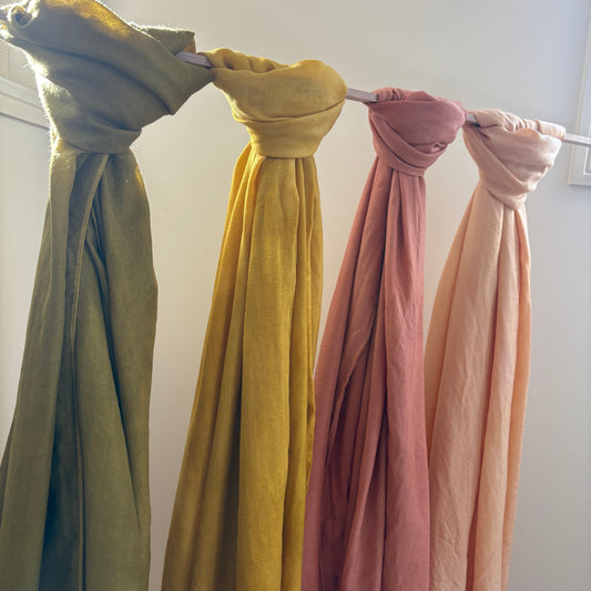 Hand dyed fine wool shawl