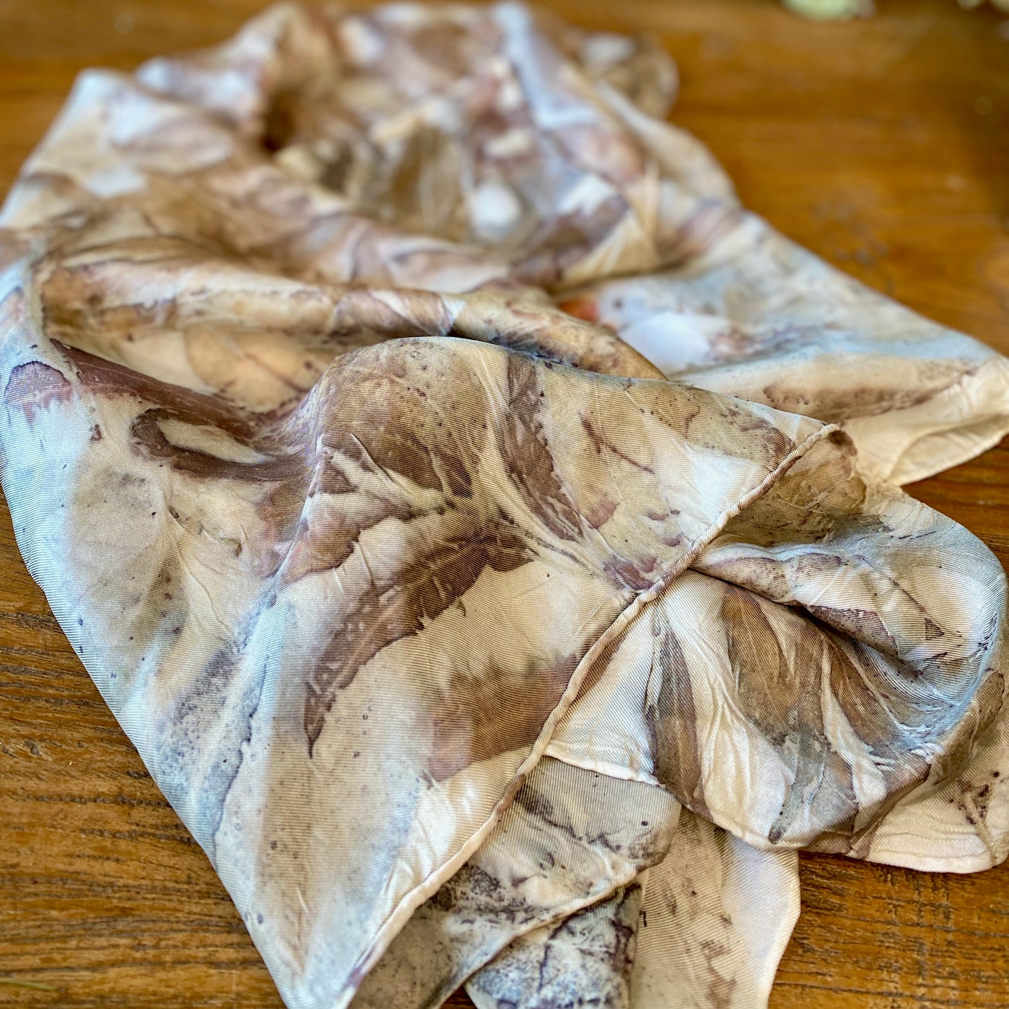 Luxury Square Silk Twill Scarf for Eco-Printing