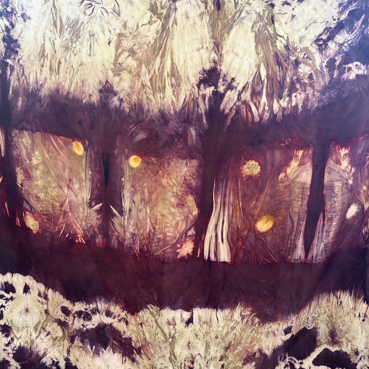 Luxury ecoprint silk twill scarf/ bandana