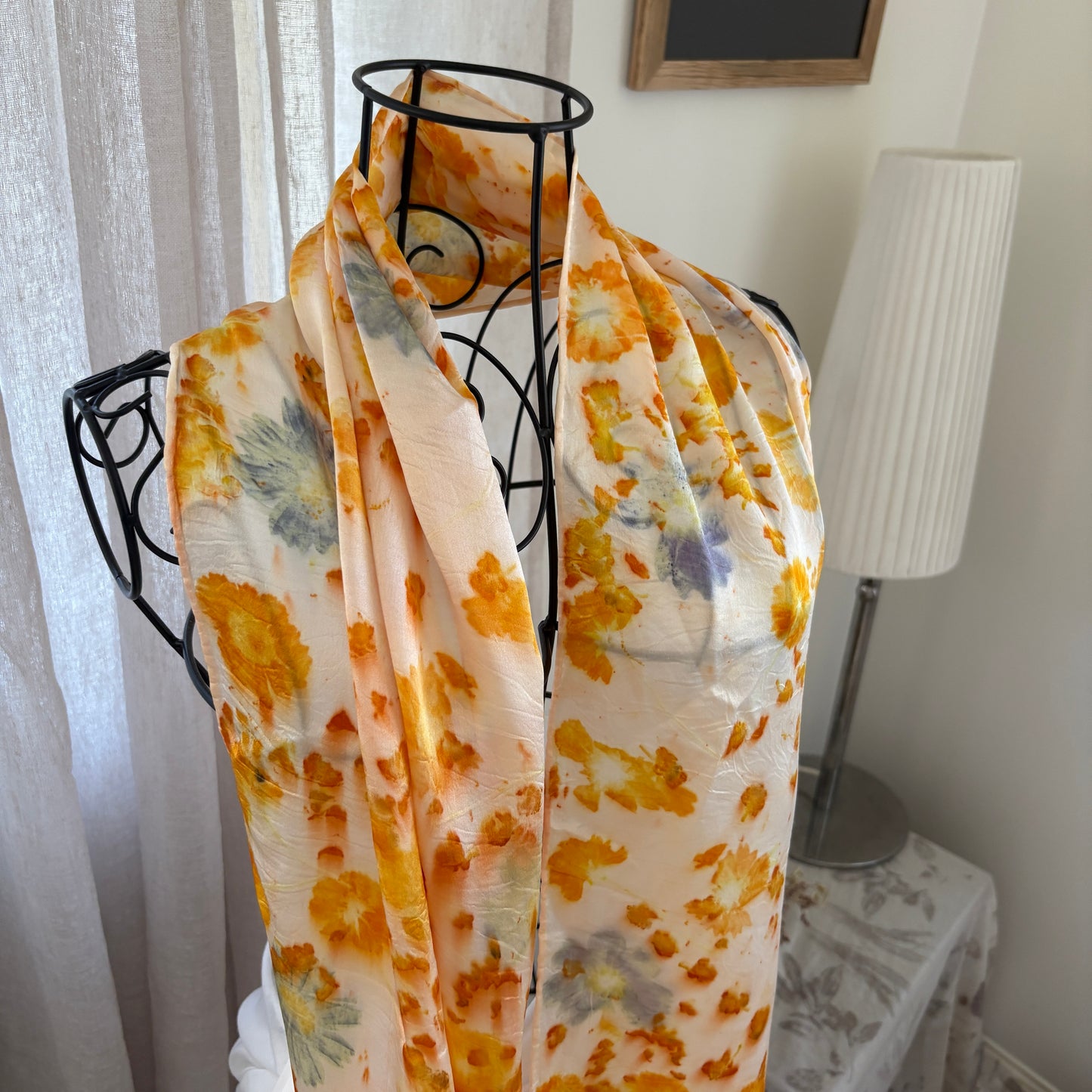 Silk satin long silk scarf